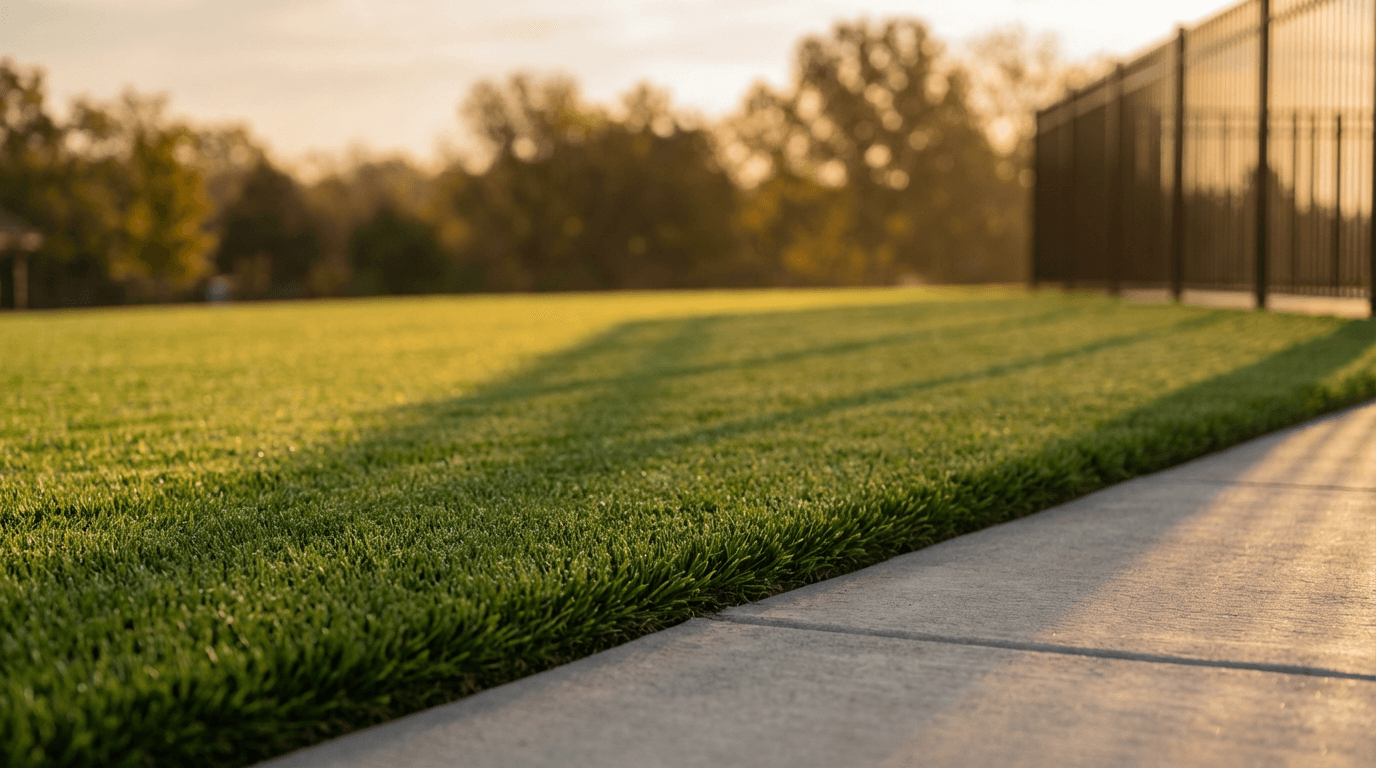 Beautifully maintained lawn with sharp edges and vibrant green grass